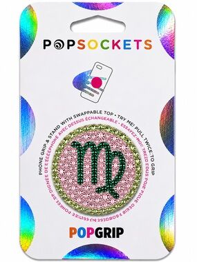 Luxe Crystal Virgo ♍️ Theme Diamonds PopSocket Phone Holder Grip New
